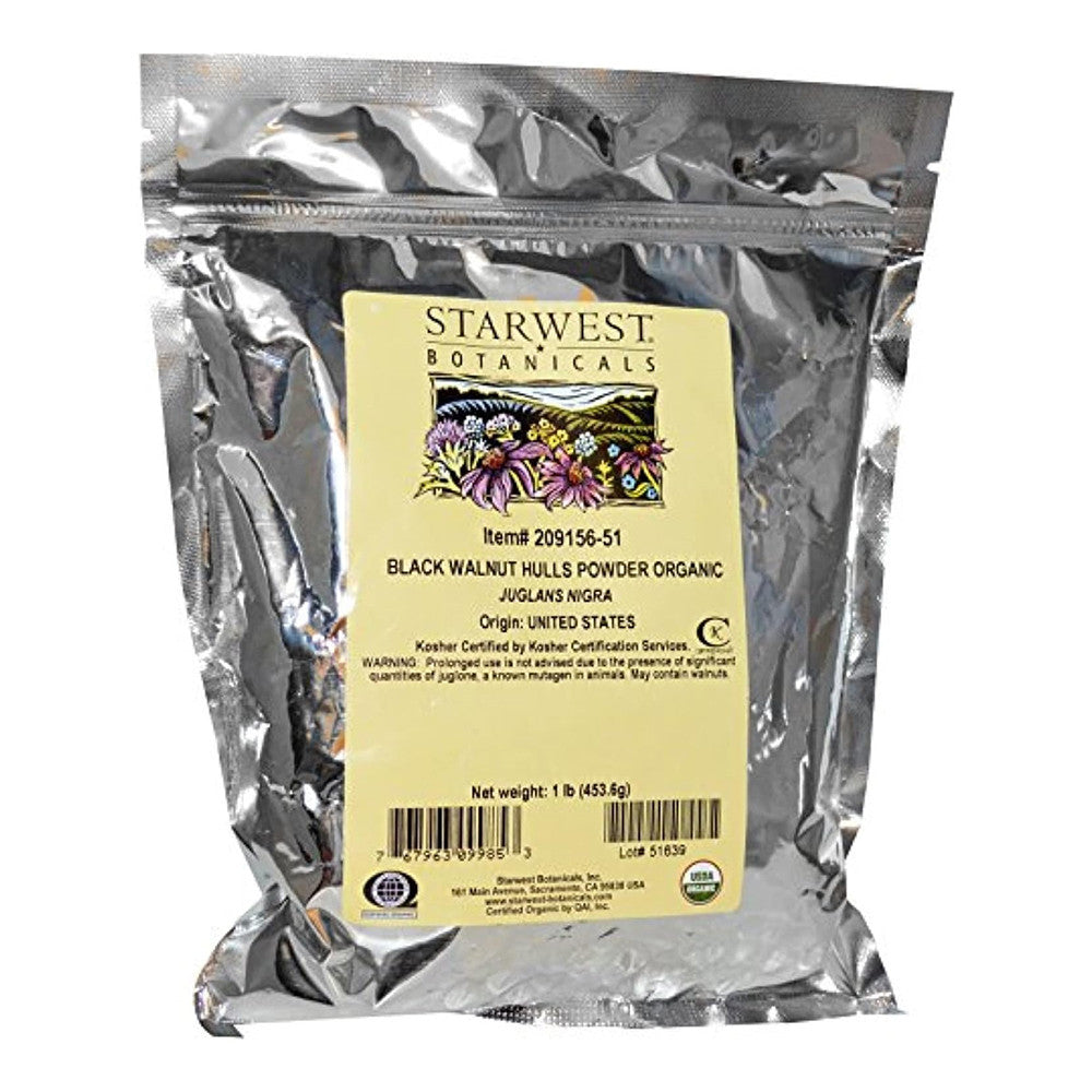 Starwest Botanicals Organic Black Walnut Hull Powder, 16 Oz